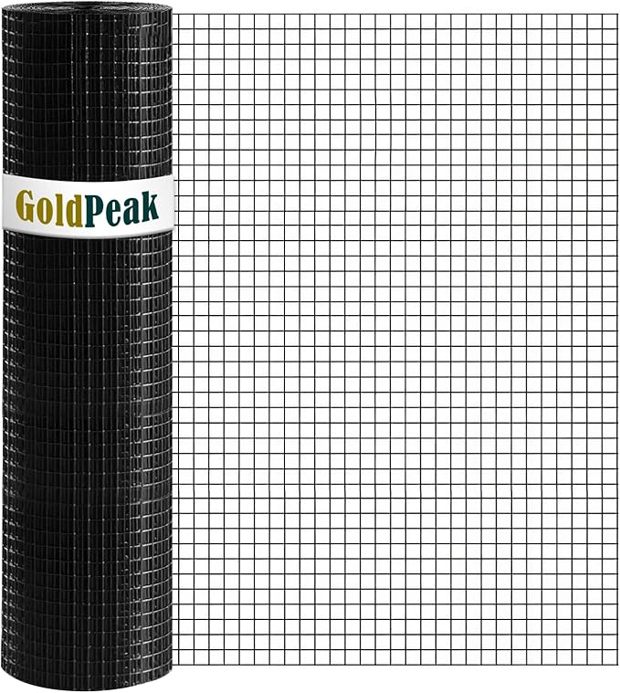 GoldPeak Black Hardware Cloth,Vinyl Coated Welded Wire Mesh Roll