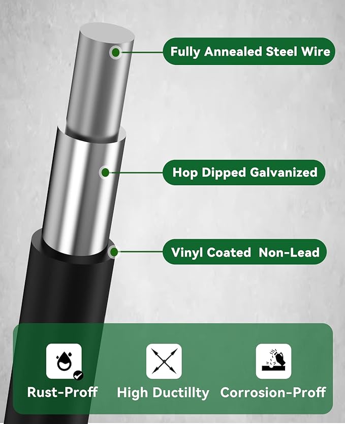 GoldPeak Black Hardware Cloth,Vinyl Coated Welded Wire Mesh Roll