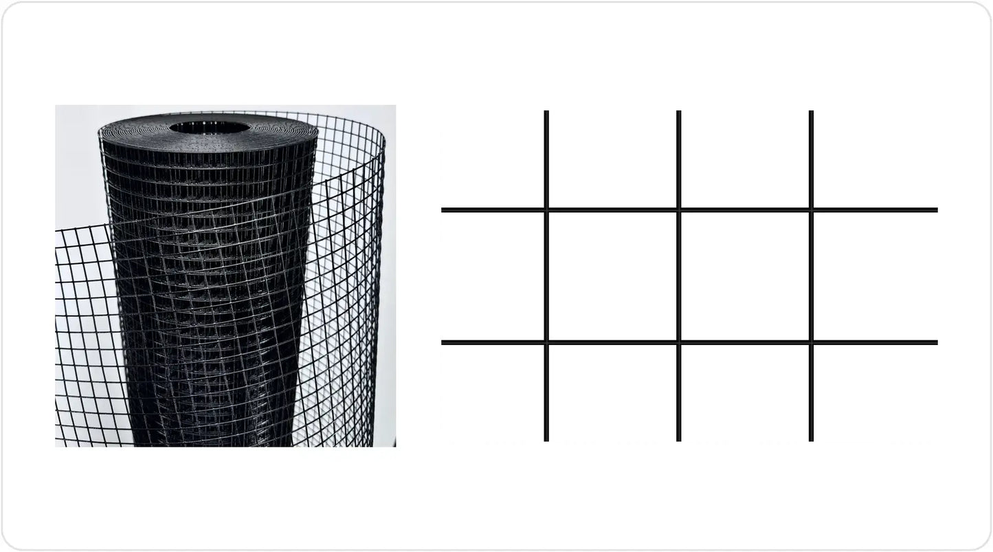 1 in. × 1 in. Black PVC-Coated Hardware Cloth
